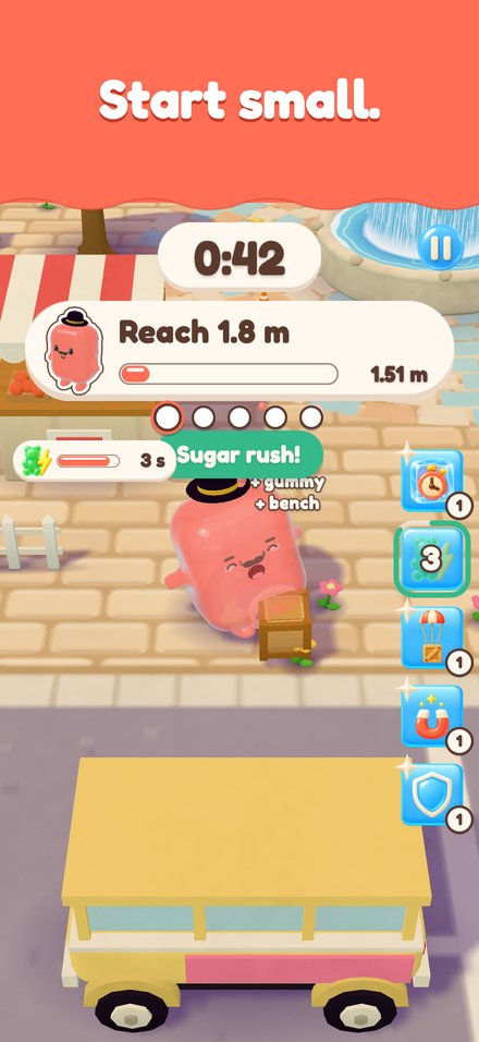 Start small: a little jelly at the start of a round in the town